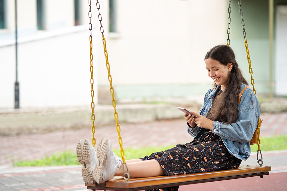 Girl Watching Mobile
