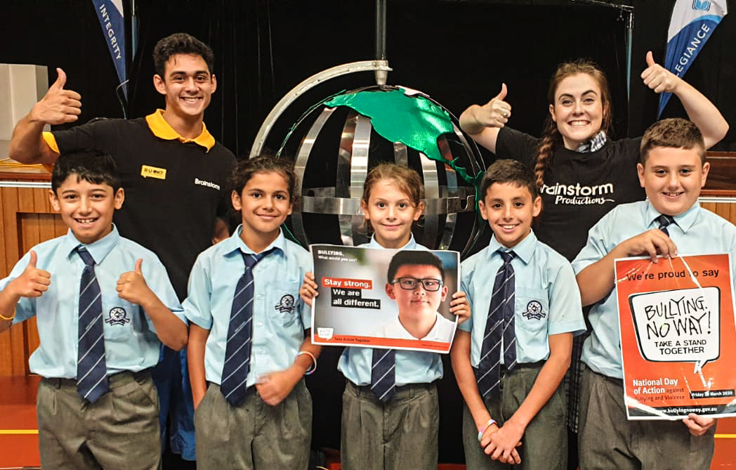 Students at Unity Grammar and Brainstorm Productions celebrate the National Day of Action