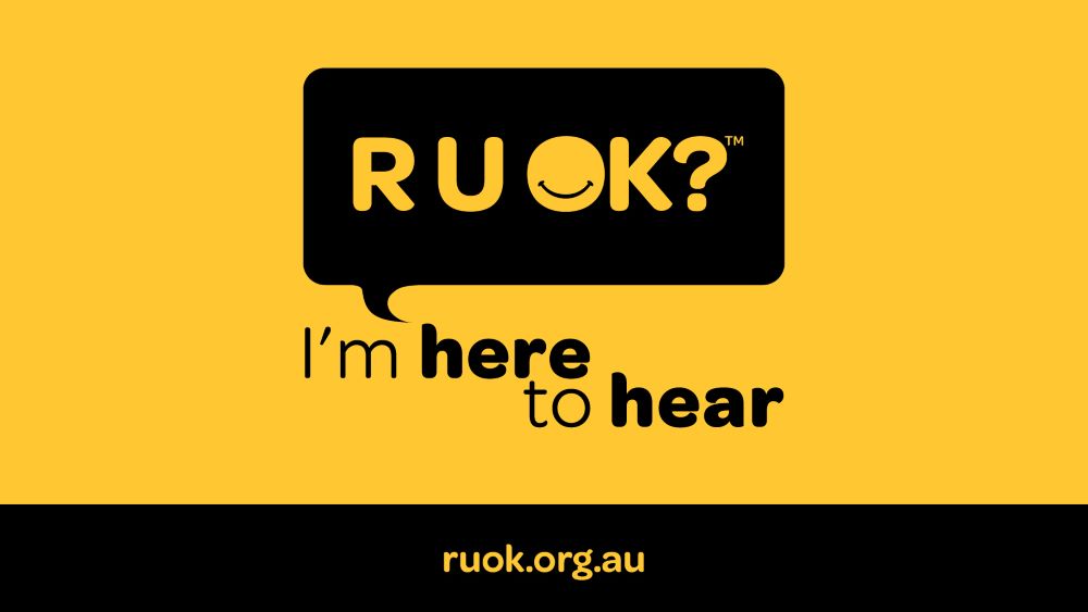 An R U OK? digital asset to promote the 2023 campaign theme: "I'm Here to Hear"